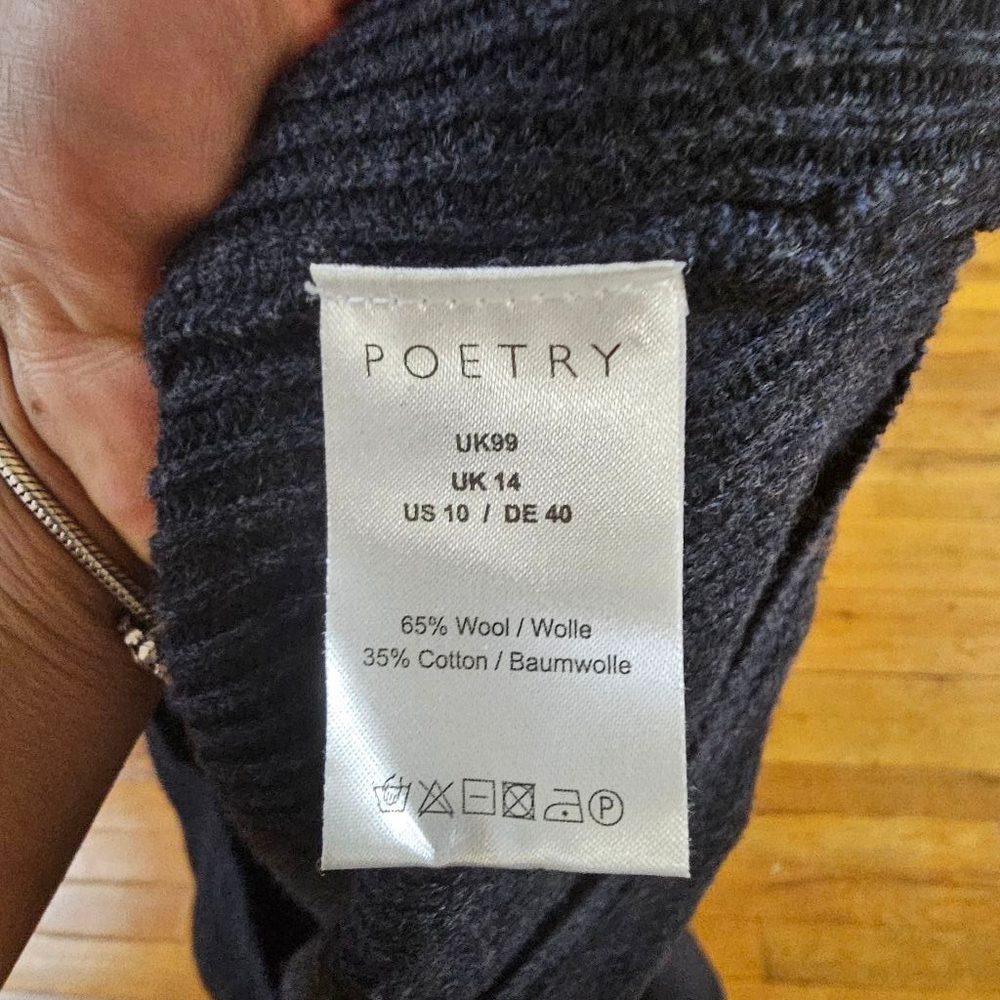 Poetry Wool Blend Knit Turtleneck Jumper Dress Size 10 - Picture 7 of 7